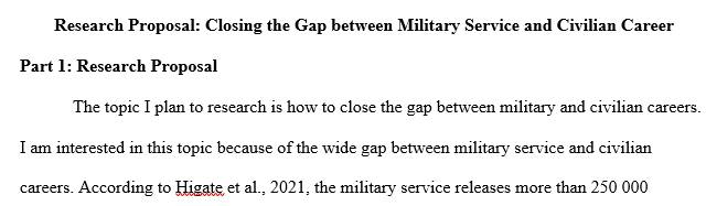  Closing the gap between military service and civilian career? 