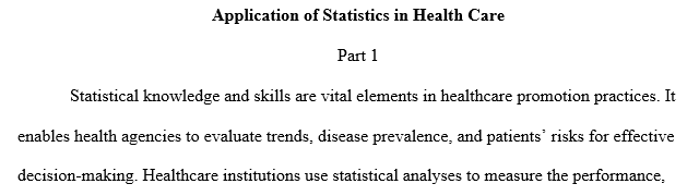 significance of statistical application in health care
