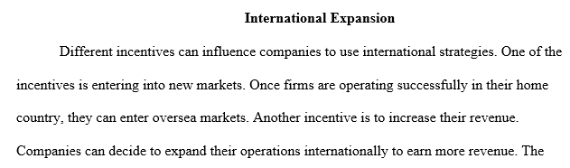 international strategies