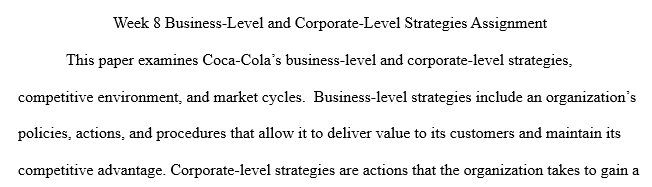 Business-Level and Corporate-Level Strategies