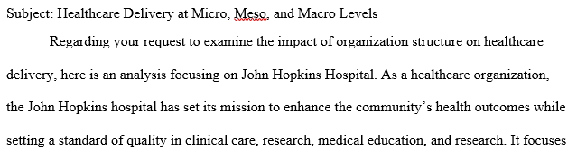 Research a healthcare organization and include their mission