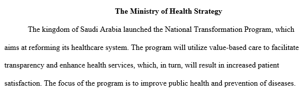 the Ministry of Health strategy
