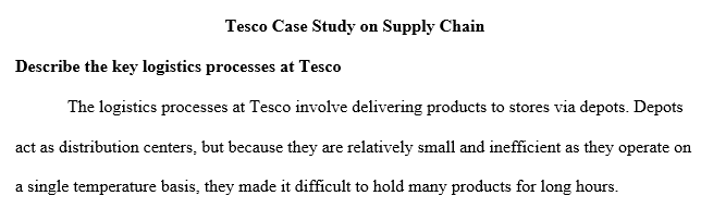 Locate a case study specific to some of the logistics problems