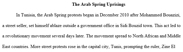 the Arab Spring uprisings of 2010-2011.