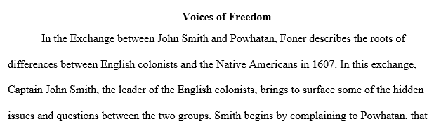 essay comparing 2 documents from Voices of Freedom