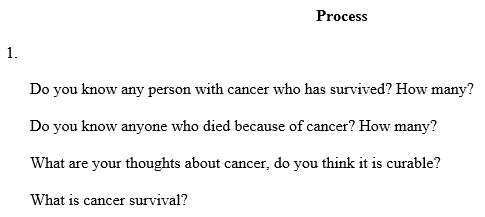 Developing a Questionnaire about Cancer Awareness