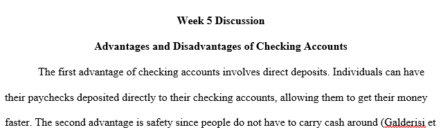 advantages and disadvantages of having a checking account?