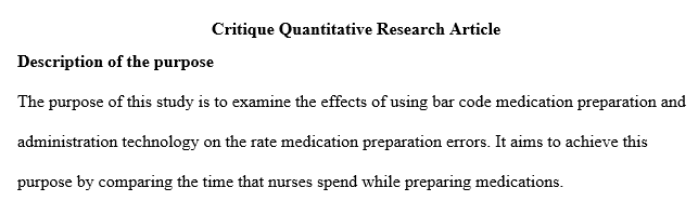 quantitative scholarly nursing article related to your PICOT question