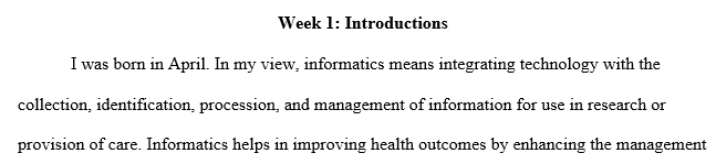 assessment of your informatics knowledge and goals