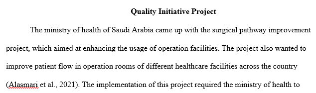 quality initiative project