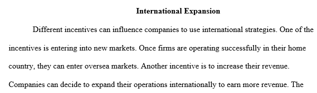 What incentives influence firms to use international strategies?