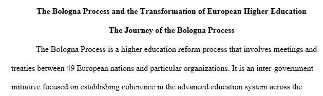 The Bologna Process and the Transformation of European Higher Education