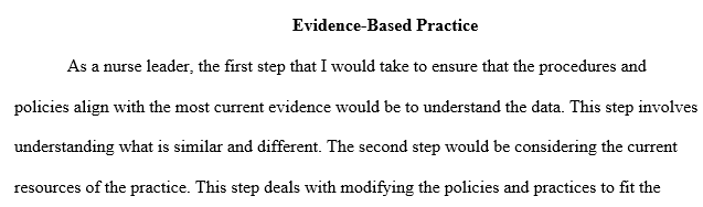 use of evidence-based practice