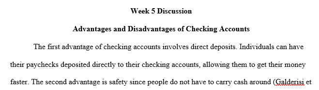 advantages and disadvantages of having a checking account?