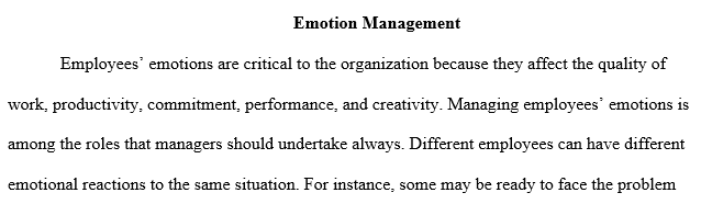 How can we effectively manage emotions at work?