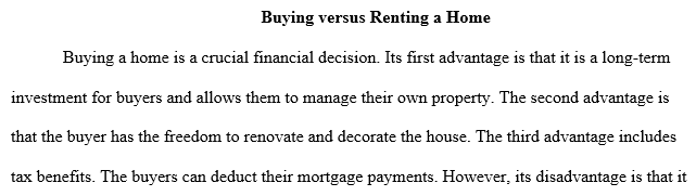 advantages and disadvantages of buying a home compared to renting