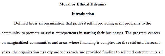 moral/ethical dilemma