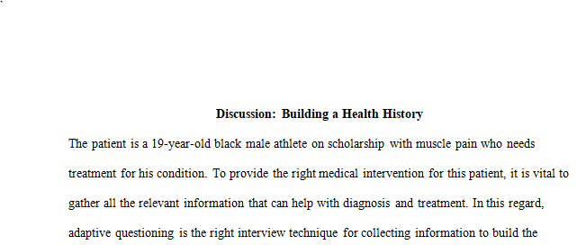 building a health history