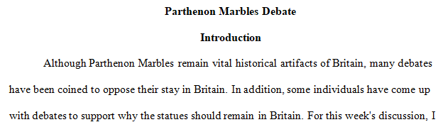 Parthenon (or, Elgin) Marble debate