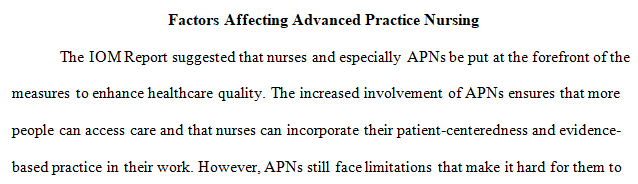 progress of advanced practice nursing