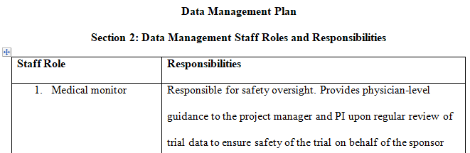 Data Management Staff Roles and Responsibilities
