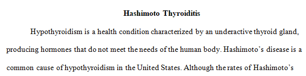 Epidemiological Analysis: Chronic Health Problem - Hashimoto Thyroiditis