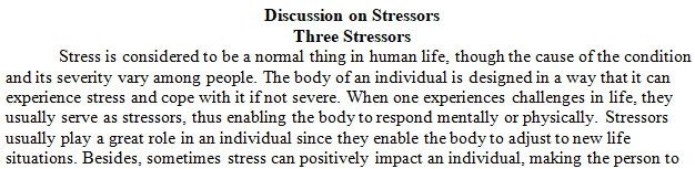 select three (3) causes of stress