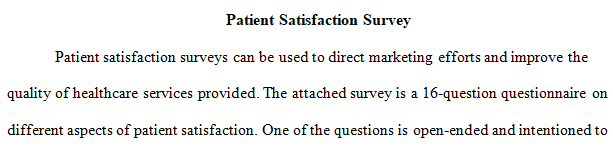 survey design to create a patient satisfaction survey
