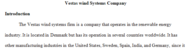 domestic or international company within Renewable Energy