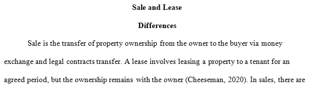 difference between sales and leases