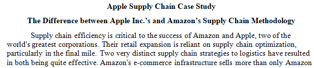 Supply Chain Characteristics