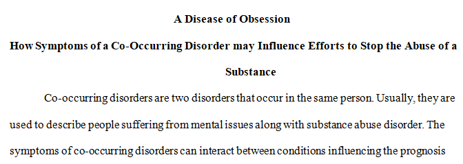 symptoms of a co-occurring disorder