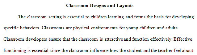 physical description of the classroom