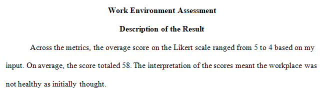Work Environment Assessment