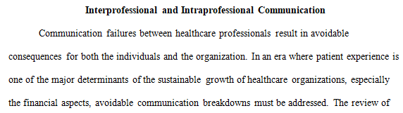 positive intra- and inter-professional communication strategies