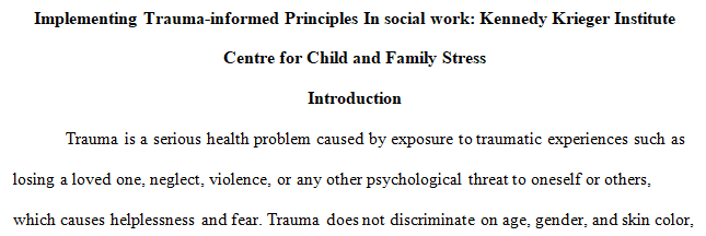 implementation domains of trauma-informed services