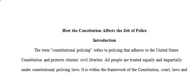 how the constitution affects the jobs of police