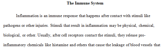 activation of the inflammatory process
