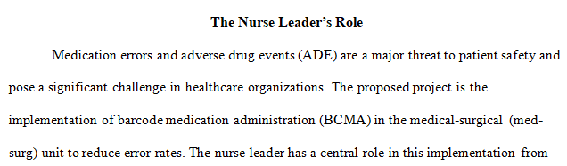 actions that a nurse leader would take