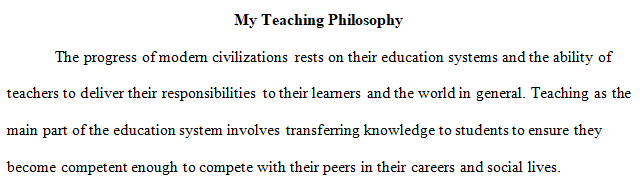 personal philosophy of teaching