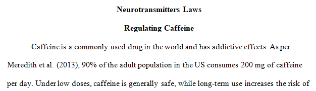 regulation and legislative actions concerning caffeine use