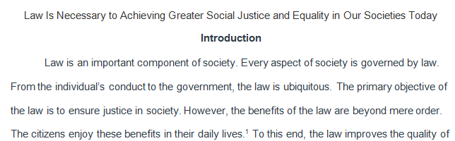 Law is necessary to achieving greater social justice