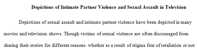 intimate partner violence and sexual assault in televison shows