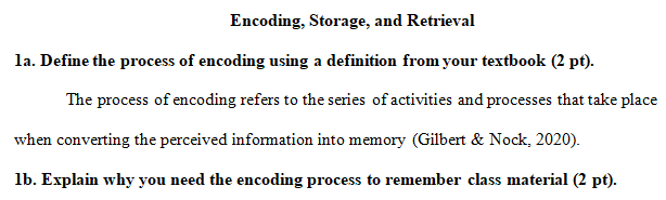 effective encoding strategies, storage strategies
