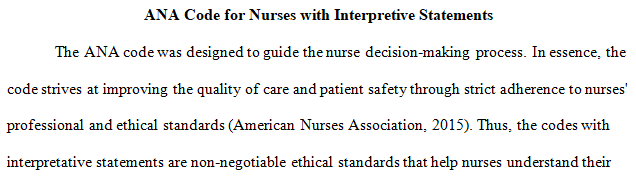 ANA Code for Nurses with Interpretive Statements