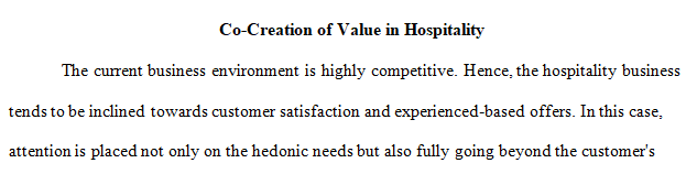 how value is co-created in a hospitality business