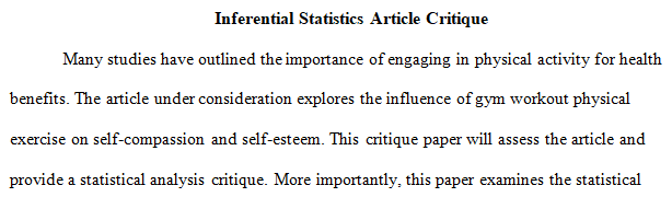 article and critique the statistical analysis