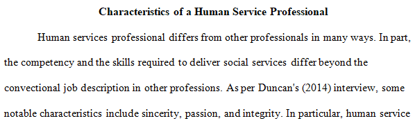 characteristics of a human service professional