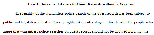 Law enforcement access to guest records without a warrant