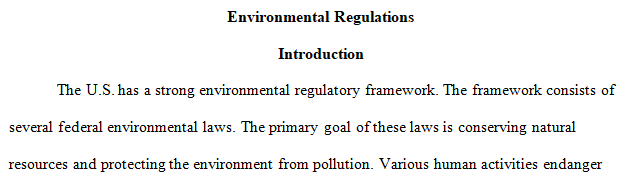 Select either the Clean Air Act or the Clean Water Act